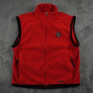 Nike Town Fleece Vest Mens Medium 90s Vintage Red Zip Up Therma Fit Outdoors